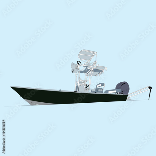 Boat Vector Line Art Illustration