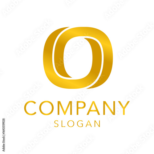 Golden logo design for a company with slogan below