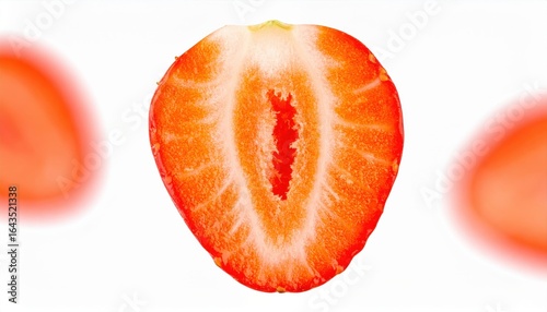 Wallpaper Mural Detailed image of a strawberry slice showcasing its vibrant red color and juicy texture against a white background. Torontodigital.ca
