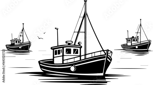 Fishing Boats at Sea