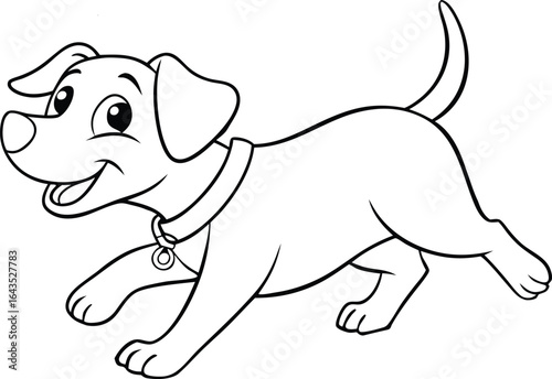 A dog is running vector