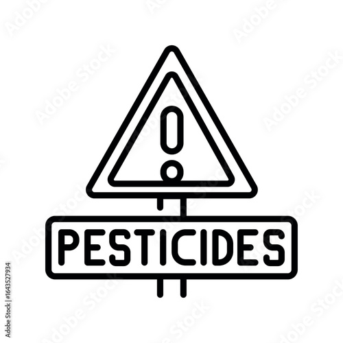 pesticide toxicity black line icon for digital and print projects.