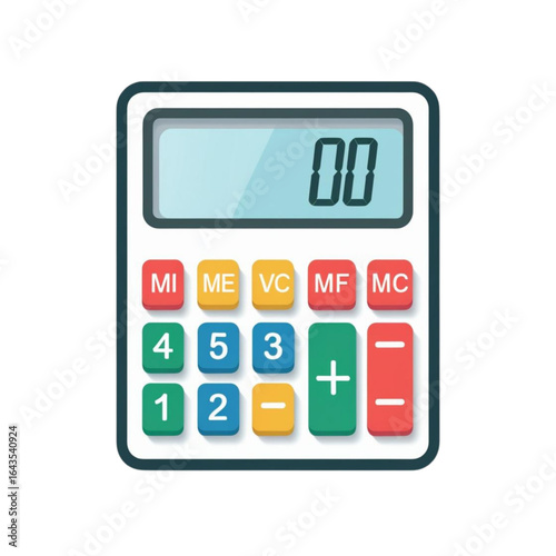 Modern calculator flat icon vector illustration for finance and business accounting.