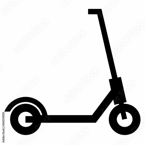 Black Vector Silhouette of Electric Scooter