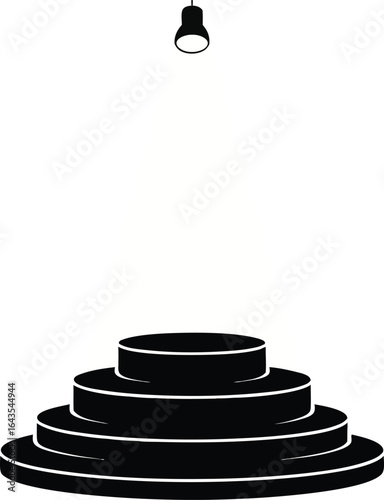 Spotlight on Black Tiered Pedestal