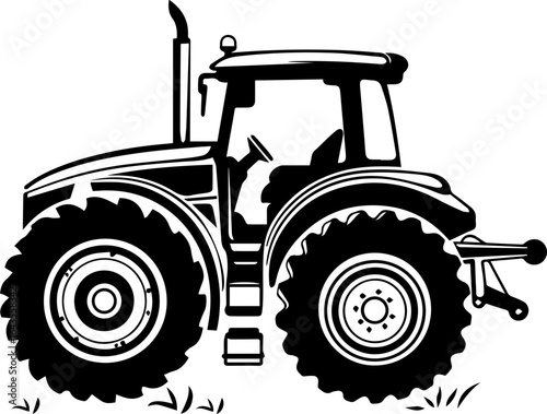 Powerful farming tractor ready for agricultural work in the fields or on the farm