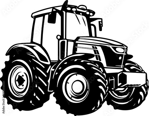 Powerful tractor vector graphic ready for agricultural branding and design projects