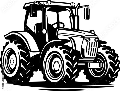 Bold tractor design, ideal for farming industry brochures and agricultural equipment ads