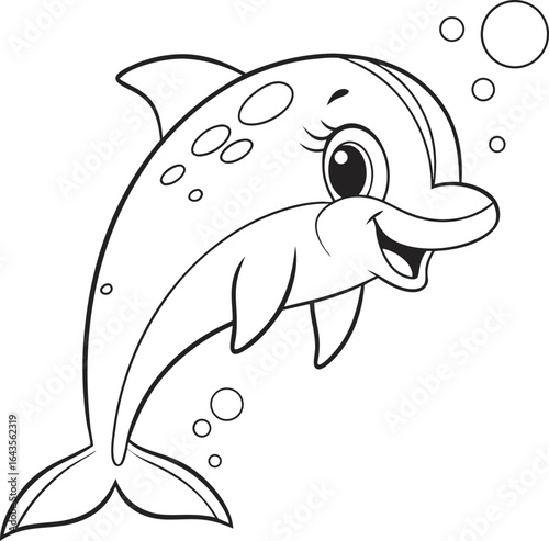 cute dolphin playing vector