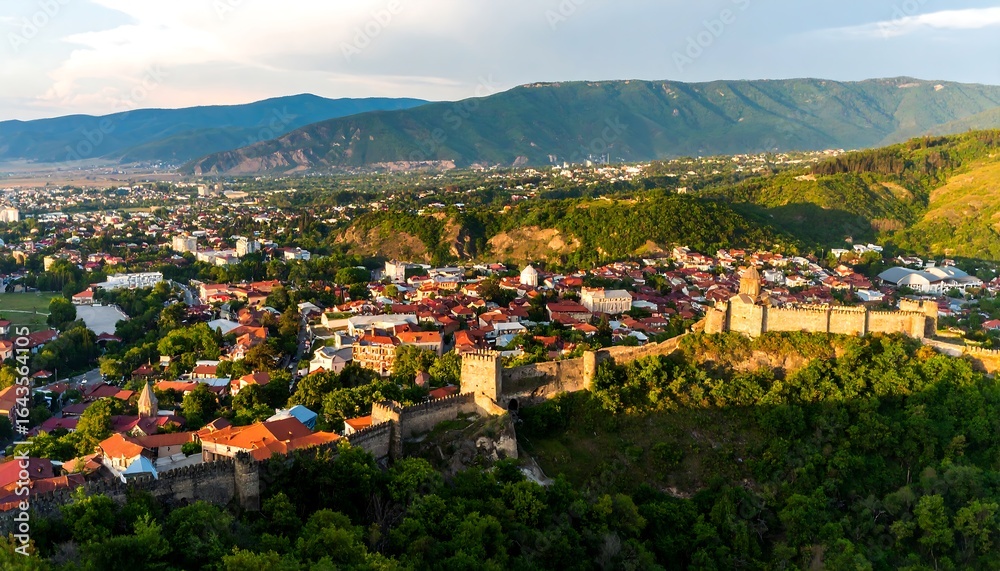 Fototapeta premium Aerial view historic european city