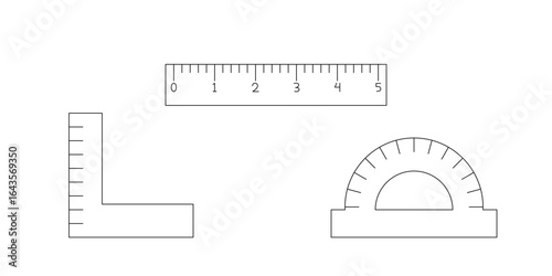 Ruler Icon, Flat Design, Isolated on White Background. Simple and clean measuring tool symbol for education, design, architecture, engineering, or measurement concepts.