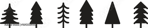 Christmas Tree icon set.Pixel Perfect. For Mobile and Web. Contains such icons as Christmas Tree, Nature, Holiday, Christmas, Pine Tree, Winter.Vector illustration of pine silhouette.