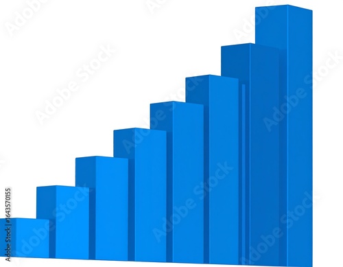 3D blue bar graph showing upward trend Free Download 3D blue bar graph showing upward trend - GFXLoad