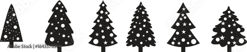 Christmas Tree icon set.Pixel Perfect. For Mobile and Web. Contains such icons as Christmas Tree, Nature, Holiday, Christmas, Pine Tree, Winter.Vector illustration of pine silhouette.