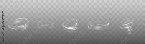 Twirl, wind, whirlpool, light, motion PNG with glowing vortex and glistering winter swirl. Three-dimensional tornado PNG on transparent background. Overlay for whirlwind or magical effect design.