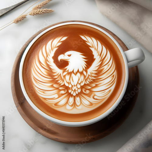 Cappuccino Coffee Cup with Eagle deign