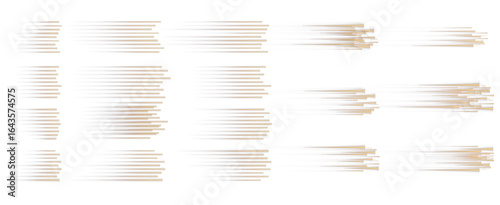 Motion, speed, line, light, action PNG streak effect in gold lines. This PNG Overlay on transparent background is ideal for dynamic, futuristic projects, tech visuals, and sport motion art.