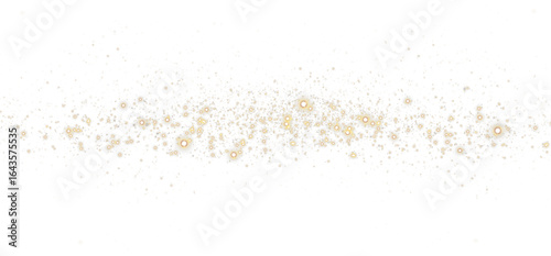Dust, light, PNG, gold, glittering with golden sparkle and shimmer dots. Luxury stardust PNG on transparent background. Magical Overlay for festive holiday, Christmas card, or night sky design.