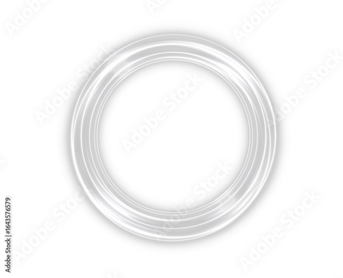 Glowing, circle, frame, light, white in PNG with bright aura. This PNG Overlay on transparent background gives a minimal luminous ring effect, ideal for futuristic, elegant, or abstract design project