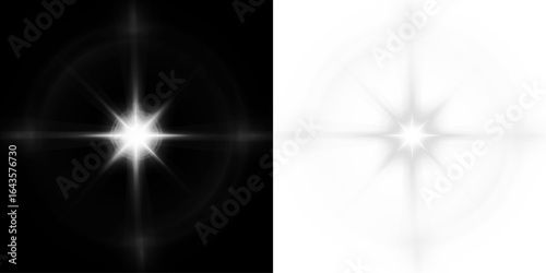 Transparent, overlay, light, ray, white starburst in PNG with star shine. This PNG Overlay on transparent background creates radiant glow for cosmic, abstract, or bright energy design effects.