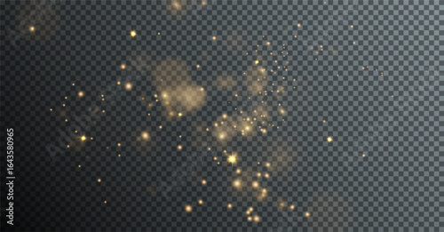Gold, bokeh, glitter, background, PNG create a luxury festive scene. This PNG Overlay adds transparent sparkle for christmas, holiday, and elegant decoration in bright designs.