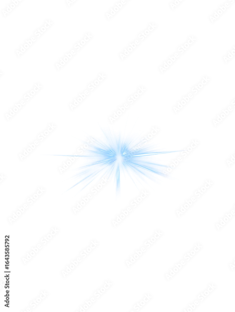 Naklejka premium Blue light burst on a transparent background