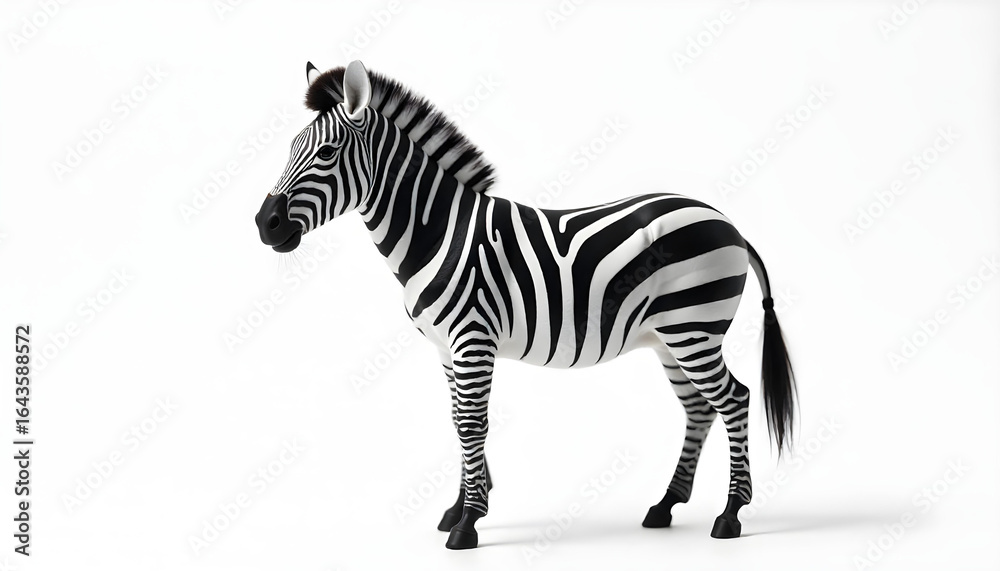 Fototapeta premium zebra walking isolated on white background