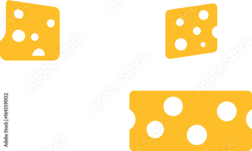 Yellow cheese block, food icon EPS