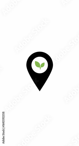 Free Download Eco-friendly location pin icon with a green sprout symbol. Concept of finding local organic food, sustainable farming, or natural places. - GFXLoad