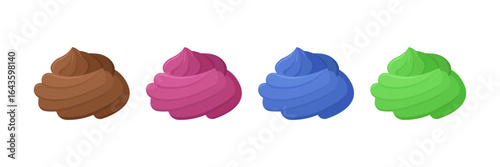 Colorful cake icing set.