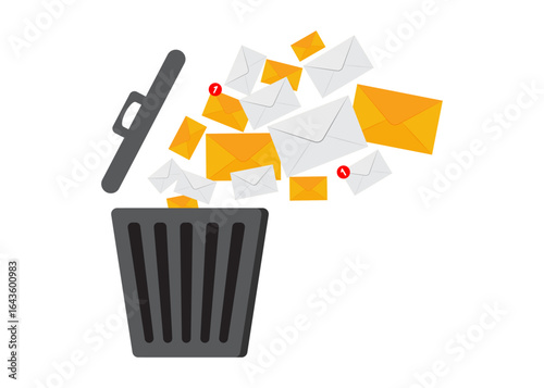 Delete email or message flat design illustration stock illustration