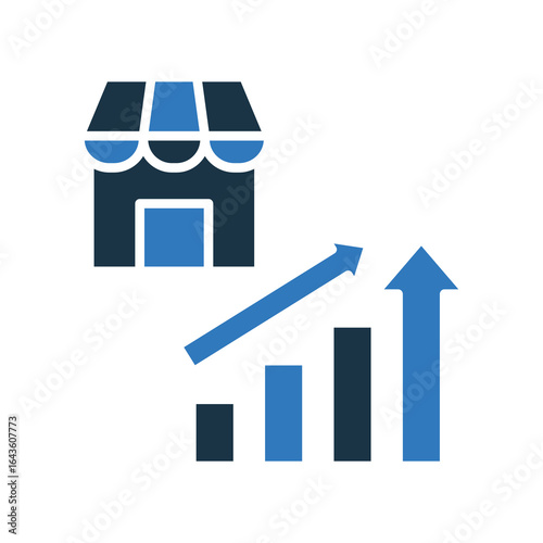 Sales Market mixed color icon
