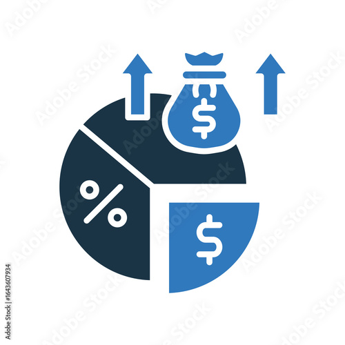 Profit Margin mixed color icon