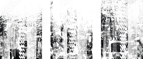 Glitch distorted geometric shape . Noise destroyed logo . Trendy cyber punk poster . Glitched frame .Grunge textured . Distressed effect .Vector shapes with a halftone dots screen print texture.