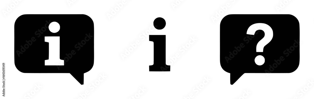 Minimalist Info Question Help Icon Vector - Tech Inspired Silhouette Minimalist Info Question Help Icon Vector - Tech Inspired Silhouette
