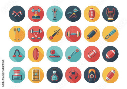 Sport Equipment Icons Flat Design Vector Illustrations