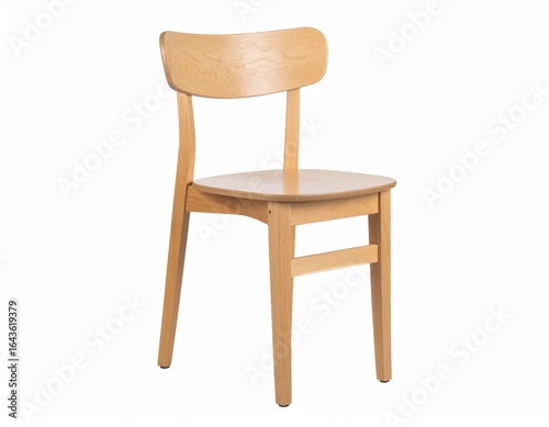 Wallpaper Mural Contemporary Wooden Chair with Small Round Footed Base, Isolated Torontodigital.ca