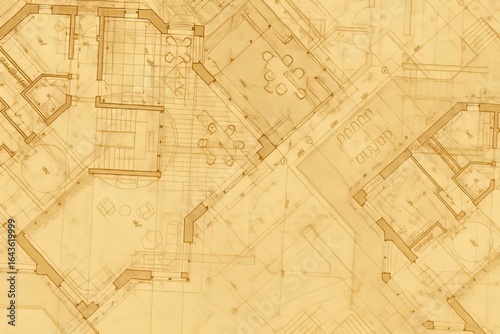 Detailed architectural blueprint depicting the design and layout of a residential building with precision and technical accuracy.
