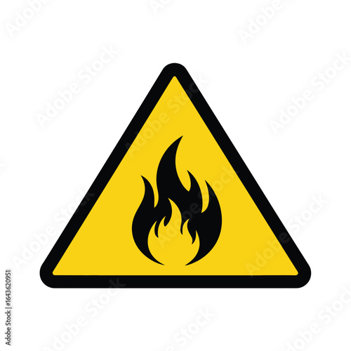 Flammable Warning Sign Safety First with Fire Hazard Symbol