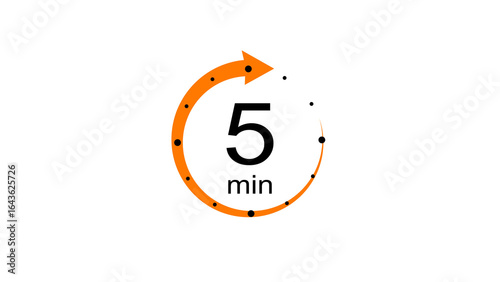 Abstract clock icon illustration. arrow Clock icon Digital and analog clock 5 minutes isolated on black background. and creating a stunning illustration.4k illustration