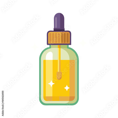 Bottle of cuticle oil with dropper designed for nail care and moisturizing