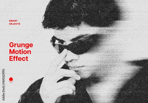 Grunge Motion Photo Effect Mockup