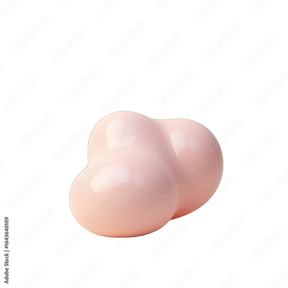 Abstract, soft pink, glossy, rounded forms against a black background. Abstract, soft pink, glossy, rounded forms against a black background.