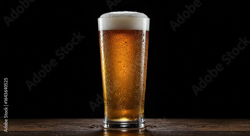 Wallpaper Mural A pint of beer with condensation on the glass against black background Torontodigital.ca
