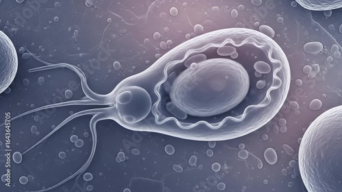 Microscopic View of Trichomonas Vaginalis Parasite