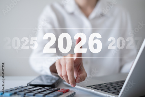 Professional businessman 2026 business opportunity challenge motivation success plan growth progress achievement goal concept