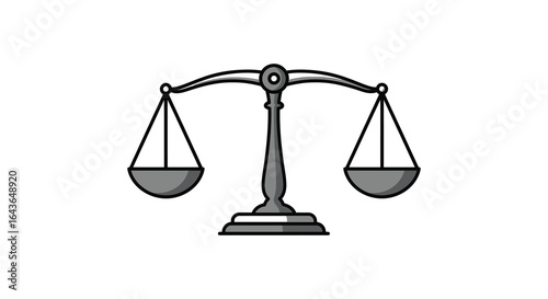 Scales of Justice Illustration Symbol of Law Fairness and Legal Balance