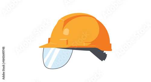 Orange Construction Hard Hat with Face Shield for Safety and Protection