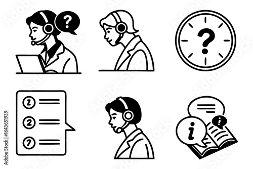 Customer Service and Support Icons Collection.