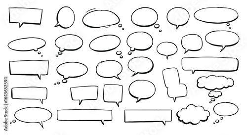 Hand Drawn Speech Bubbles Collection for Comic Books and Social Media